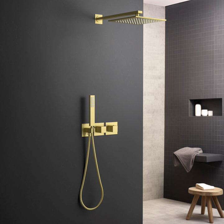 Quadra 2-Function Thermostatic Wall Mount Shower System with Rough-In Valve