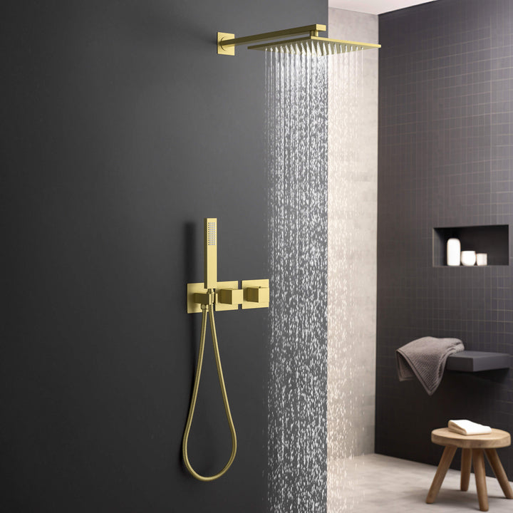 Quadra 2-Function Thermostatic Wall Mount Shower System with Rough-In Valve