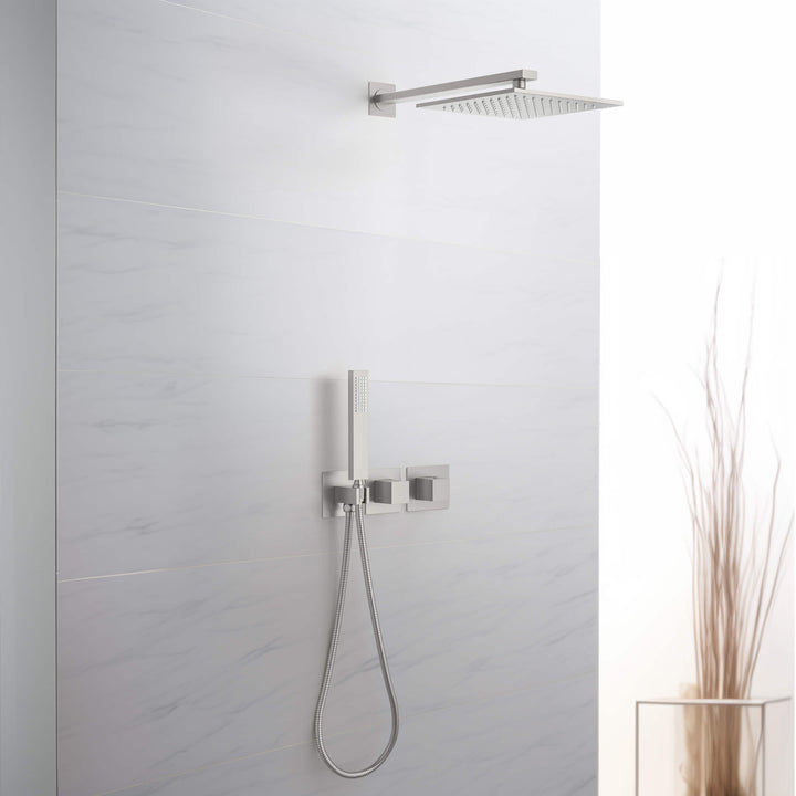 Quadra 2-Function Thermostatic Wall Mount Shower System with Rough-In Valve