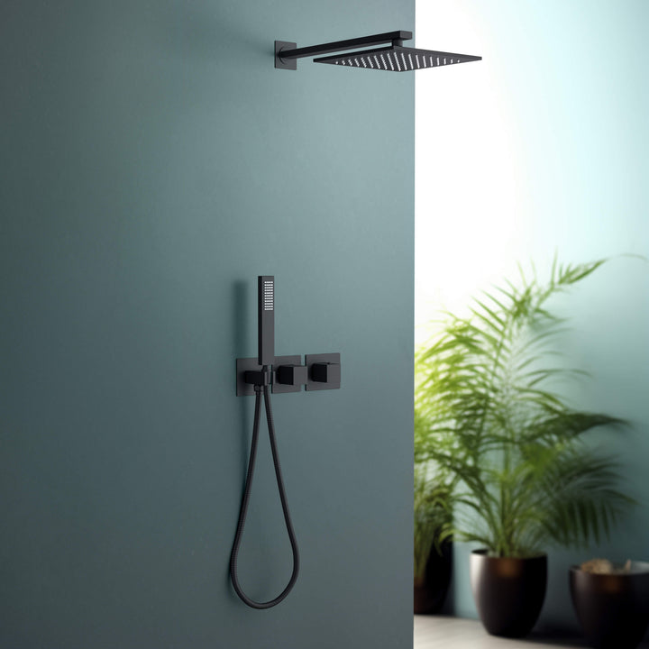 Quadra 2-Function Thermostatic Wall Mount Shower System with Rough-In Valve