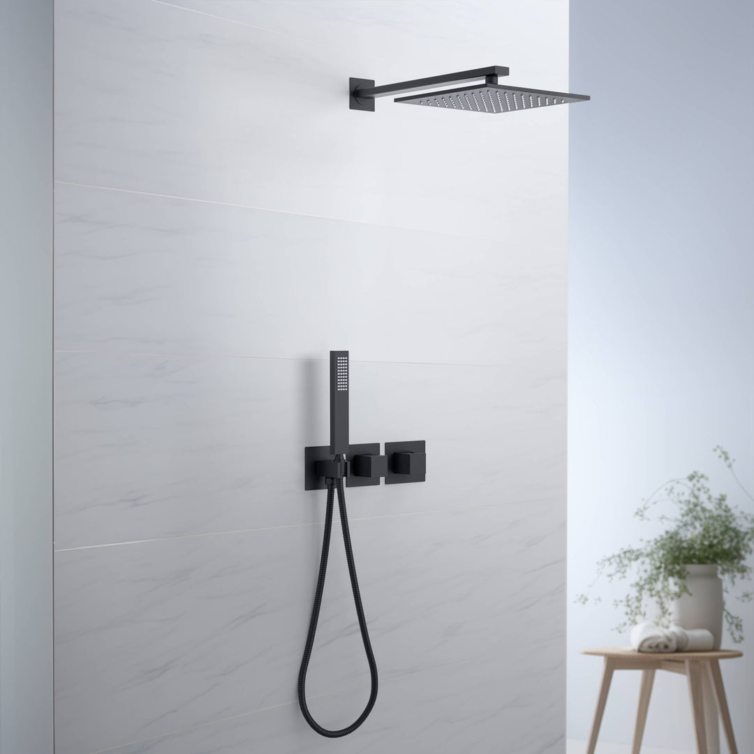 Quadra 2-Function Thermostatic Wall Mount Shower System with Rough-In Valve