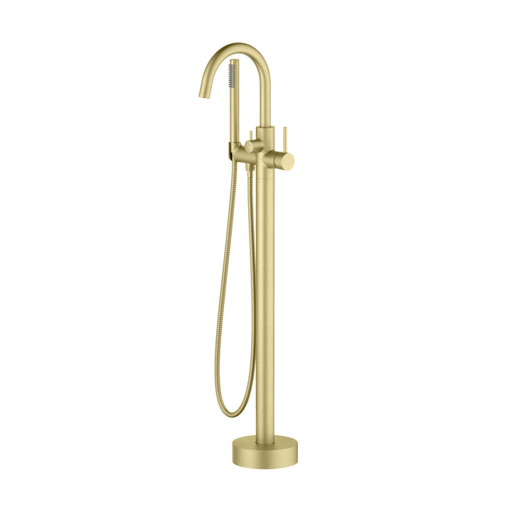 Halo Floor-Mount Tub Filler with Hand Shower