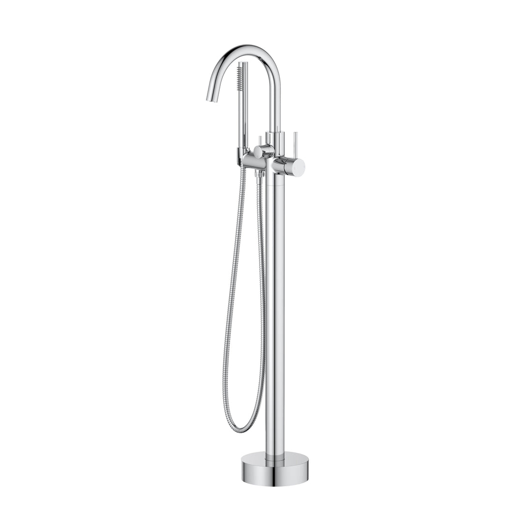 Halo Floor-Mount Tub Filler with Hand Shower