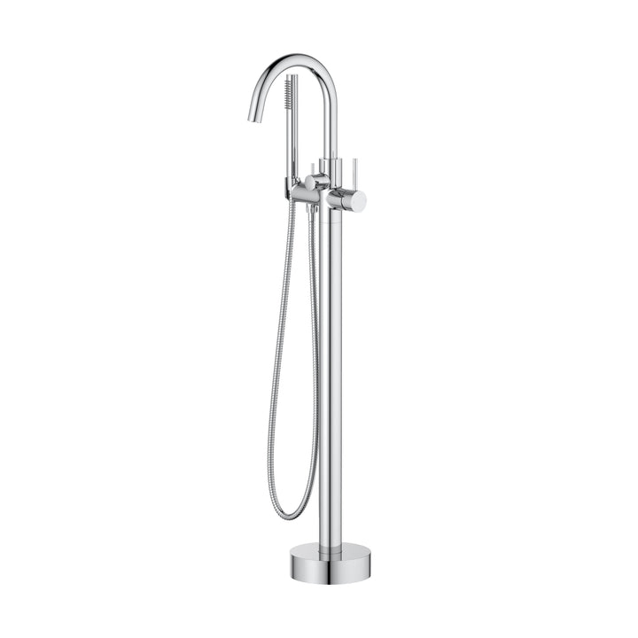 Halo Floor-Mount Tub Filler with Hand Shower