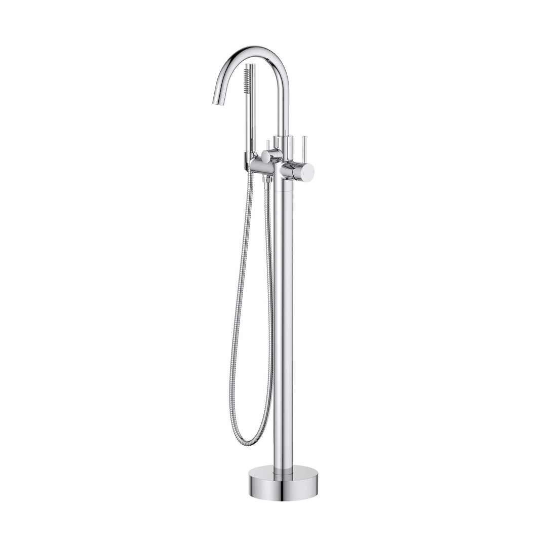 Halo Floor-Mount Tub Filler with Hand Shower