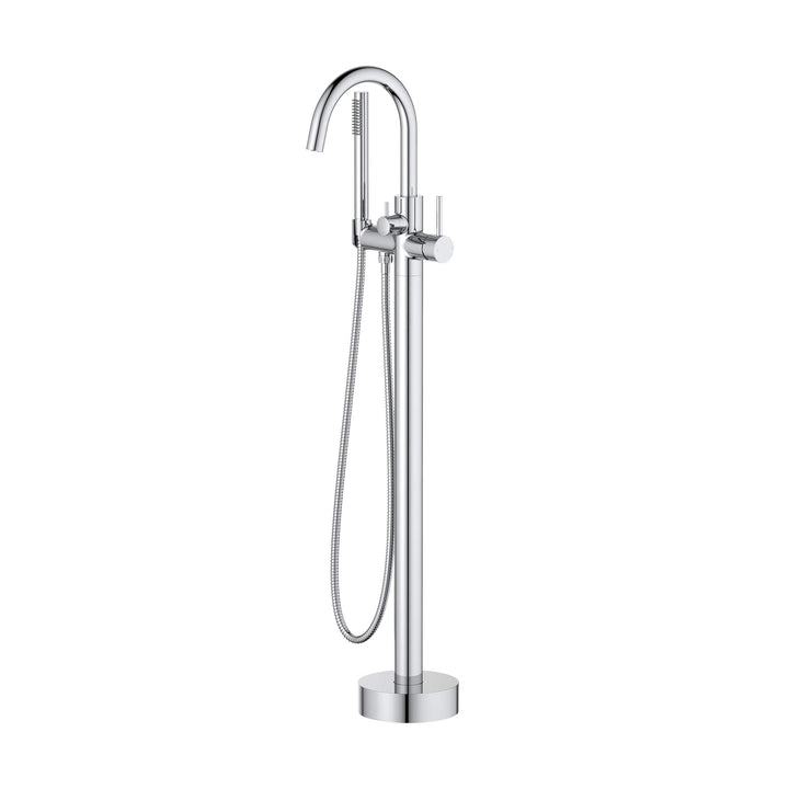 Halo Floor-Mount Tub Filler with Hand Shower