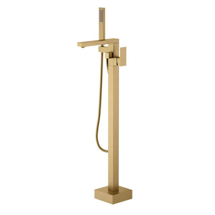 Quadra Floor-Mount Tub Filler with Hand Shower