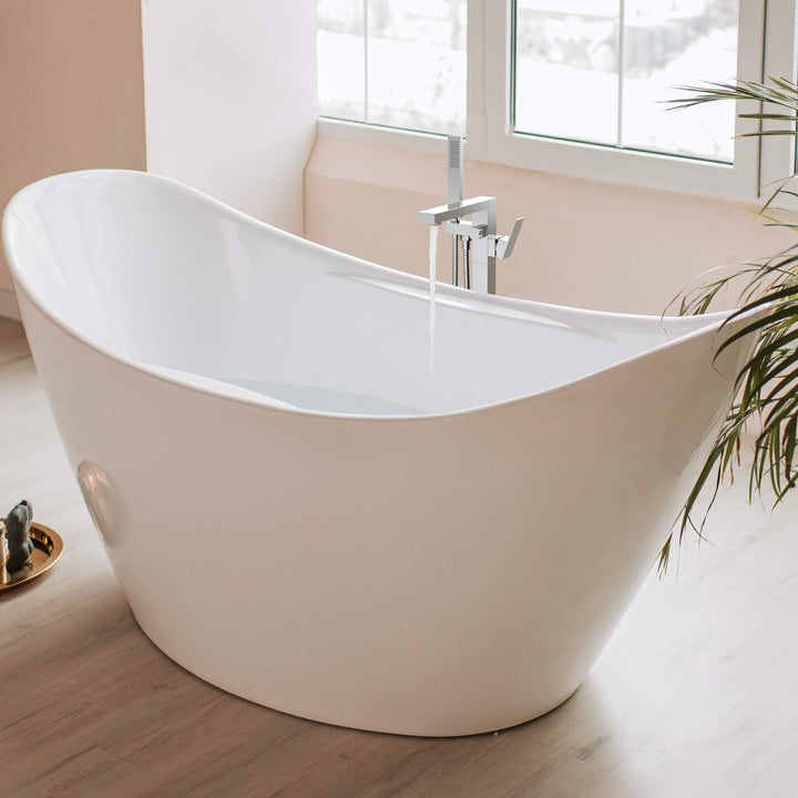 Quadra Floor-Mount Tub Filler with Hand Shower