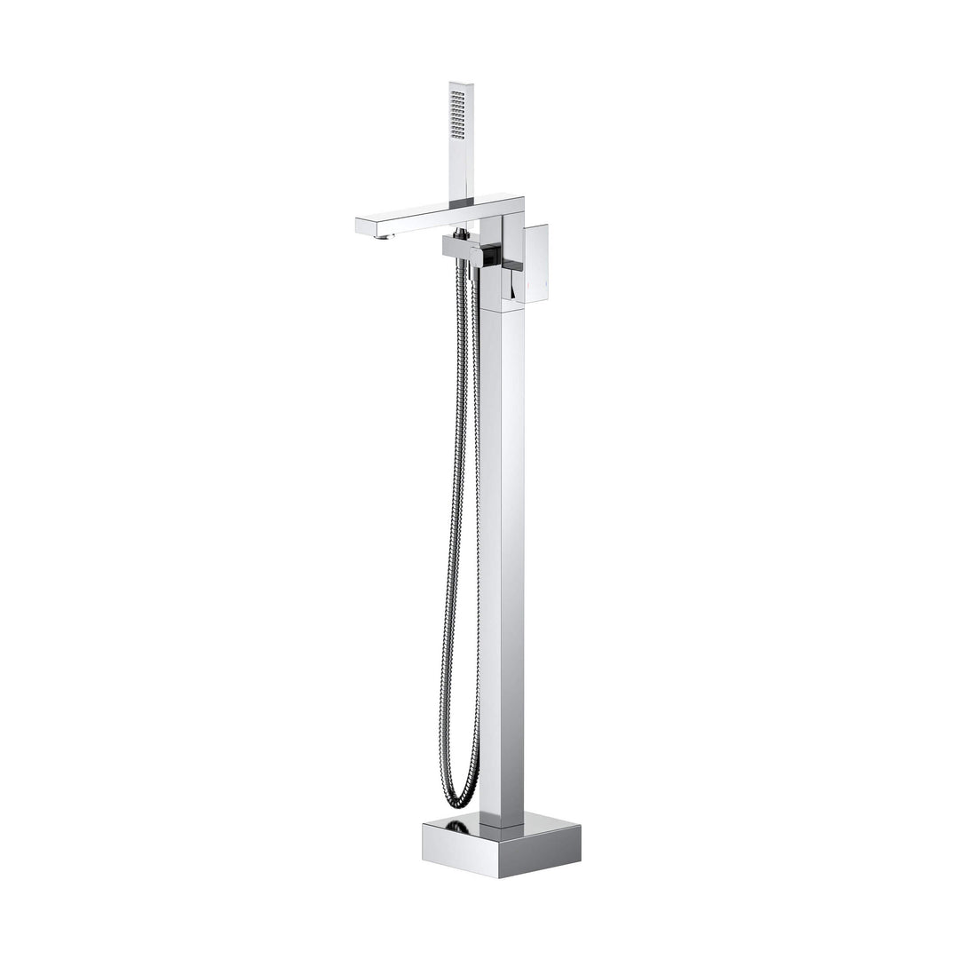 Quadra Floor-Mount Tub Filler with Hand Shower