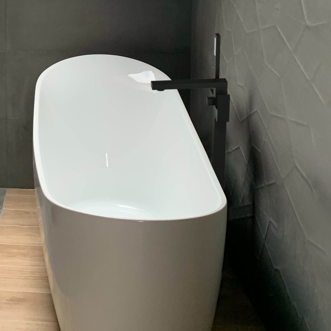 Quadra Floor-Mount Tub Filler with Hand Shower