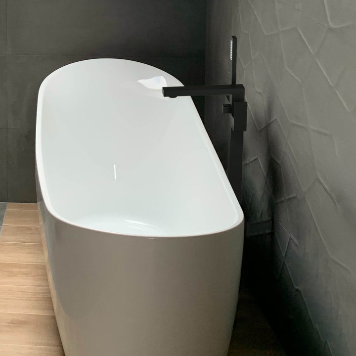 Quadra Floor-Mount Tub Filler with Hand Shower