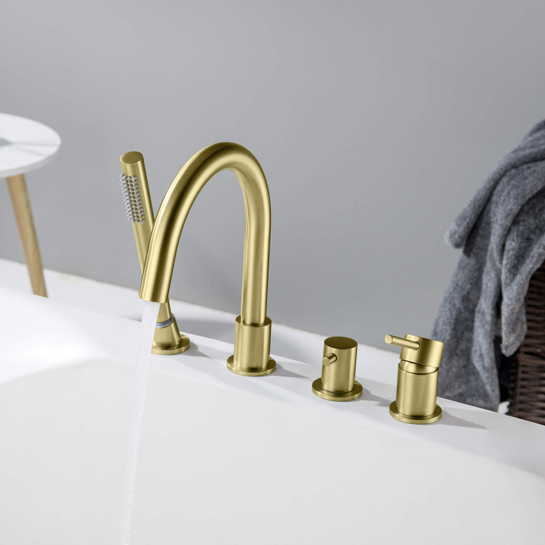 Halo Deck-Mounted Roman Tub Filler with Hand Shower