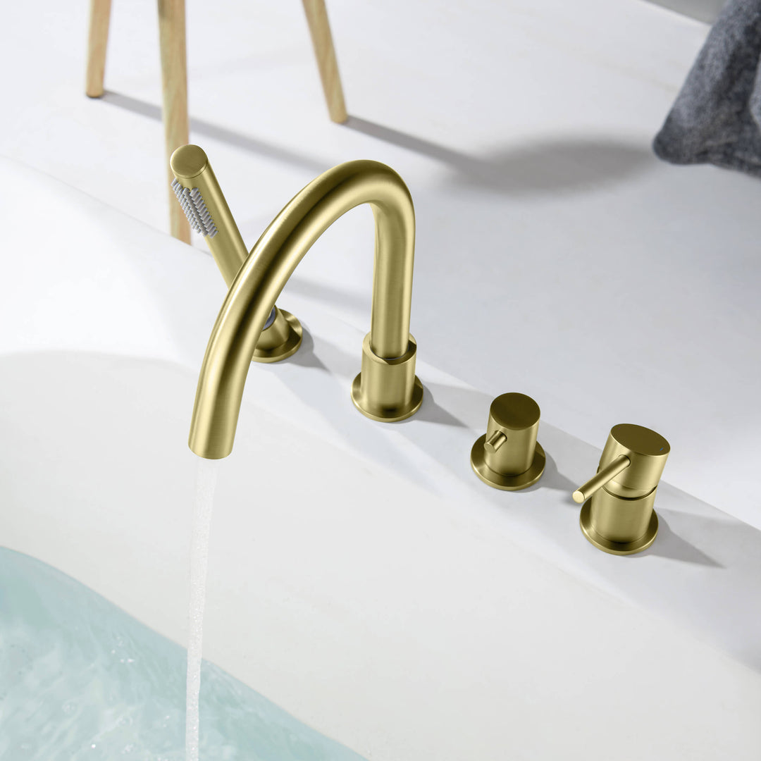 Halo Deck-Mounted Roman Tub Filler with Hand Shower