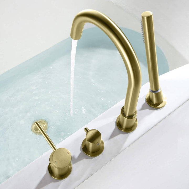 Halo Deck-Mounted Roman Tub Filler with Hand Shower
