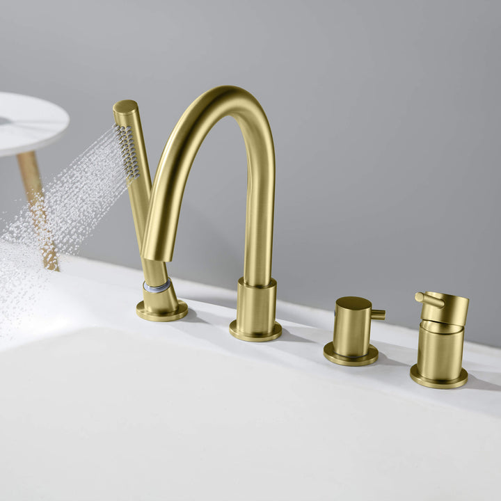 Halo Deck-Mounted Roman Tub Filler with Hand Shower