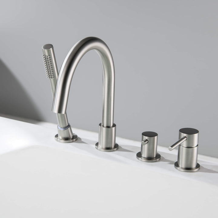 Halo Deck-Mounted Roman Tub Filler with Hand Shower