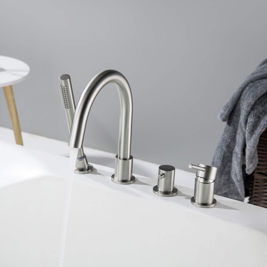 Halo Deck-Mounted Roman Tub Filler with Hand Shower