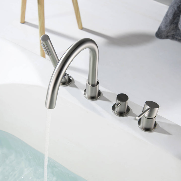 Halo Deck-Mounted Roman Tub Filler with Hand Shower
