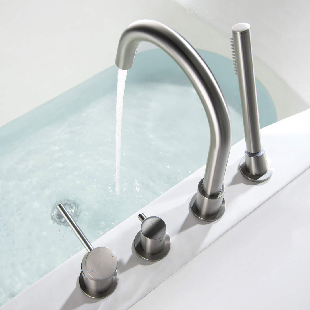 Halo Deck-Mounted Roman Tub Filler with Hand Shower
