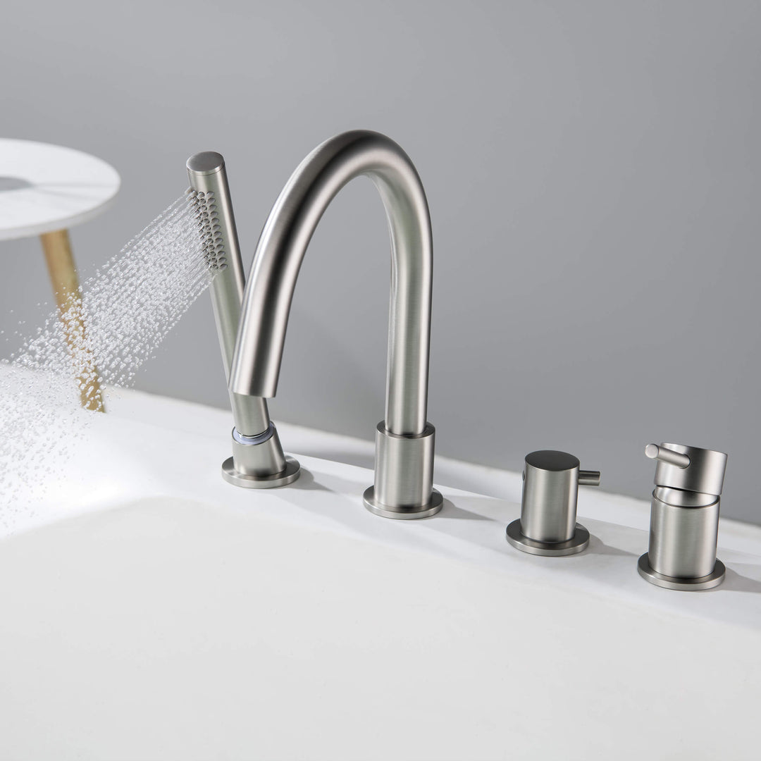 Halo Deck-Mounted Roman Tub Filler with Hand Shower