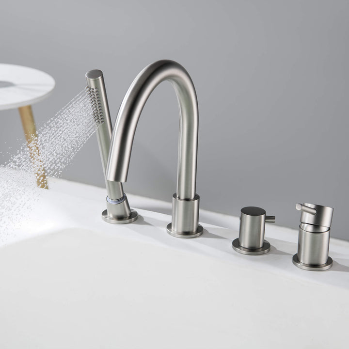 Halo Deck-Mounted Roman Tub Filler with Hand Shower