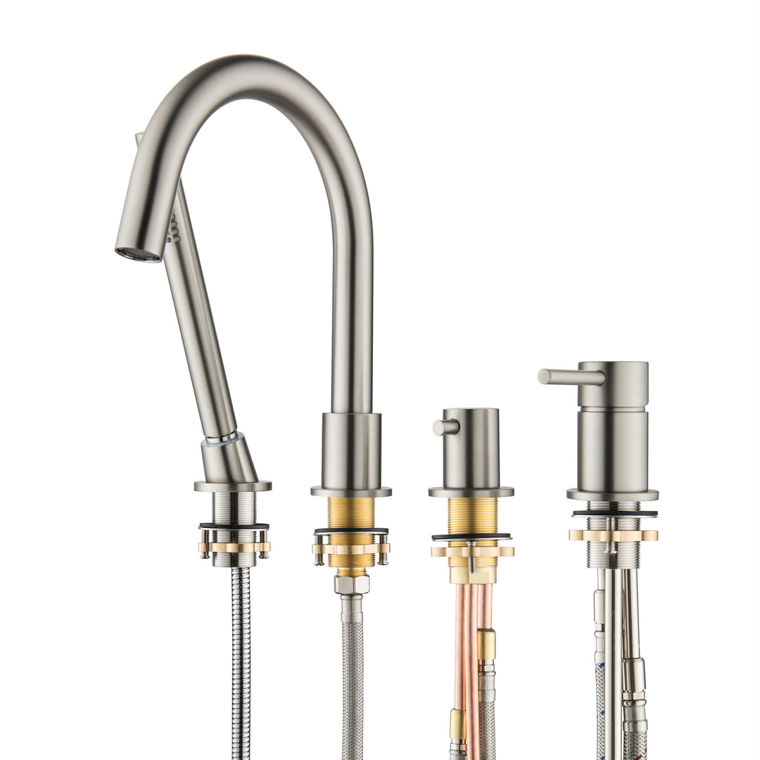 Halo Deck-Mounted Roman Tub Filler with Hand Shower