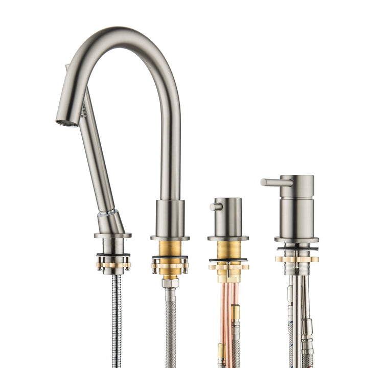 Halo Deck-Mounted Roman Tub Filler with Hand Shower