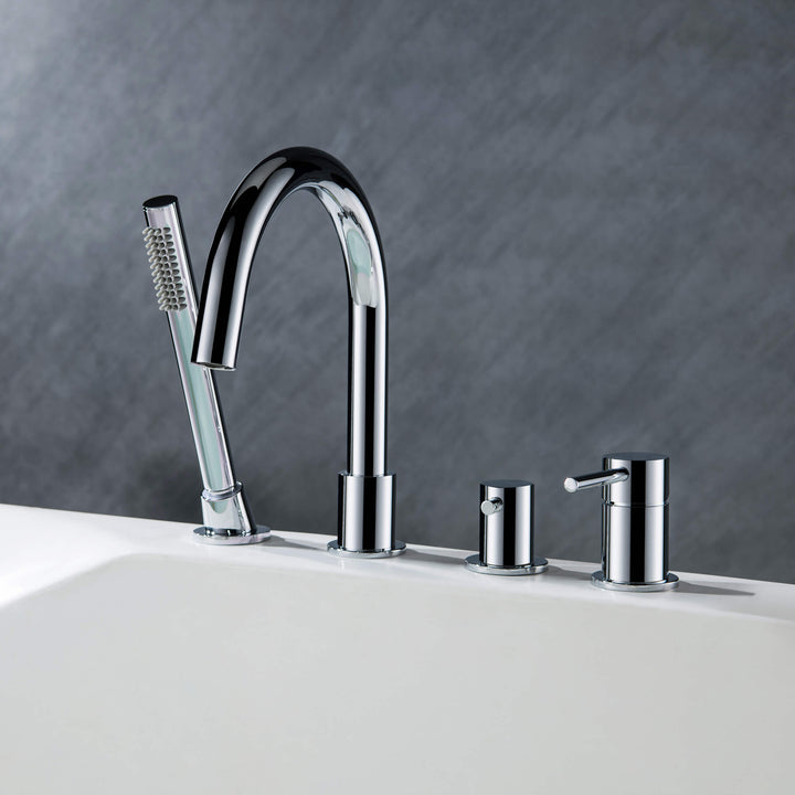 Halo Deck-Mounted Roman Tub Filler with Hand Shower