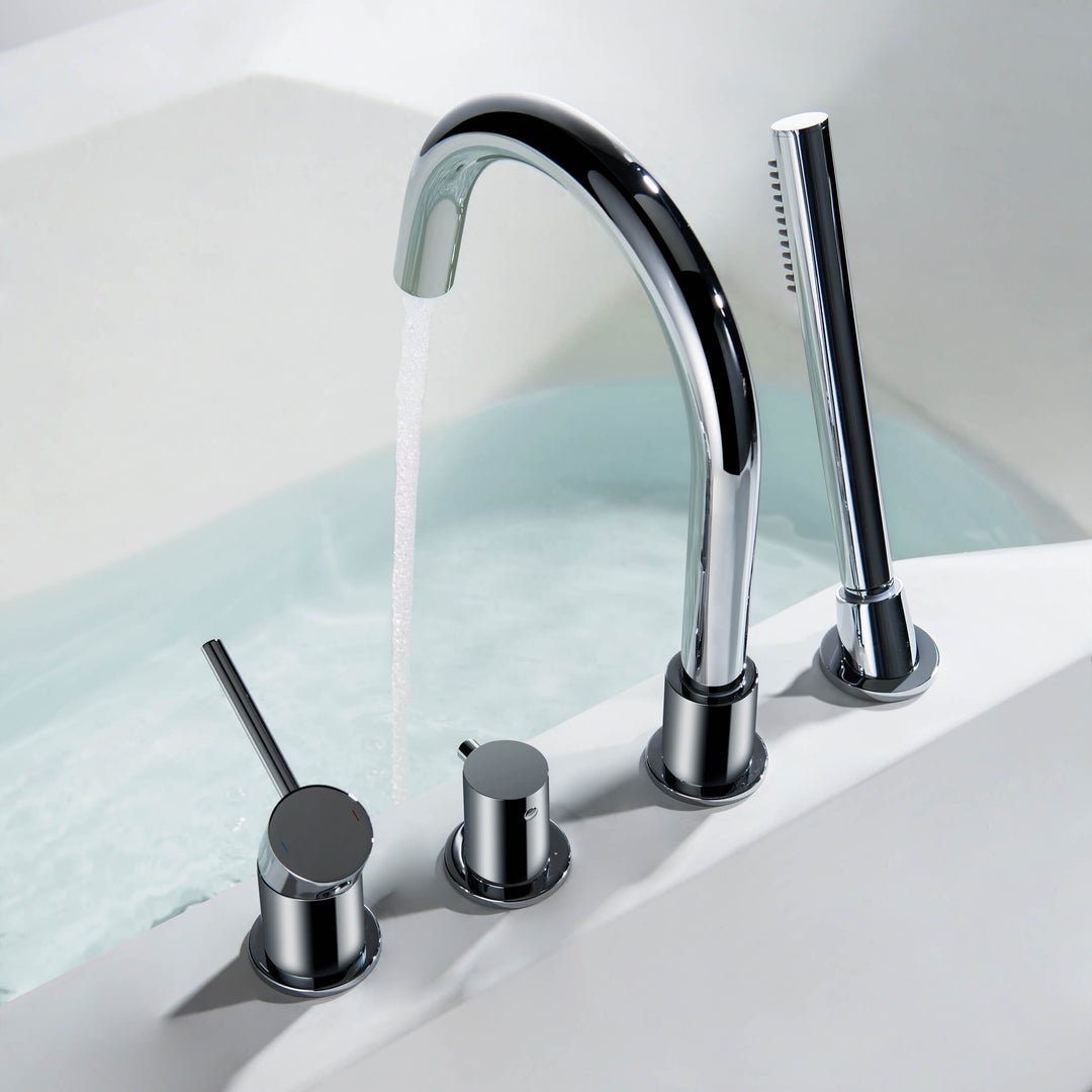 Halo Deck-Mounted Roman Tub Filler with Hand Shower
