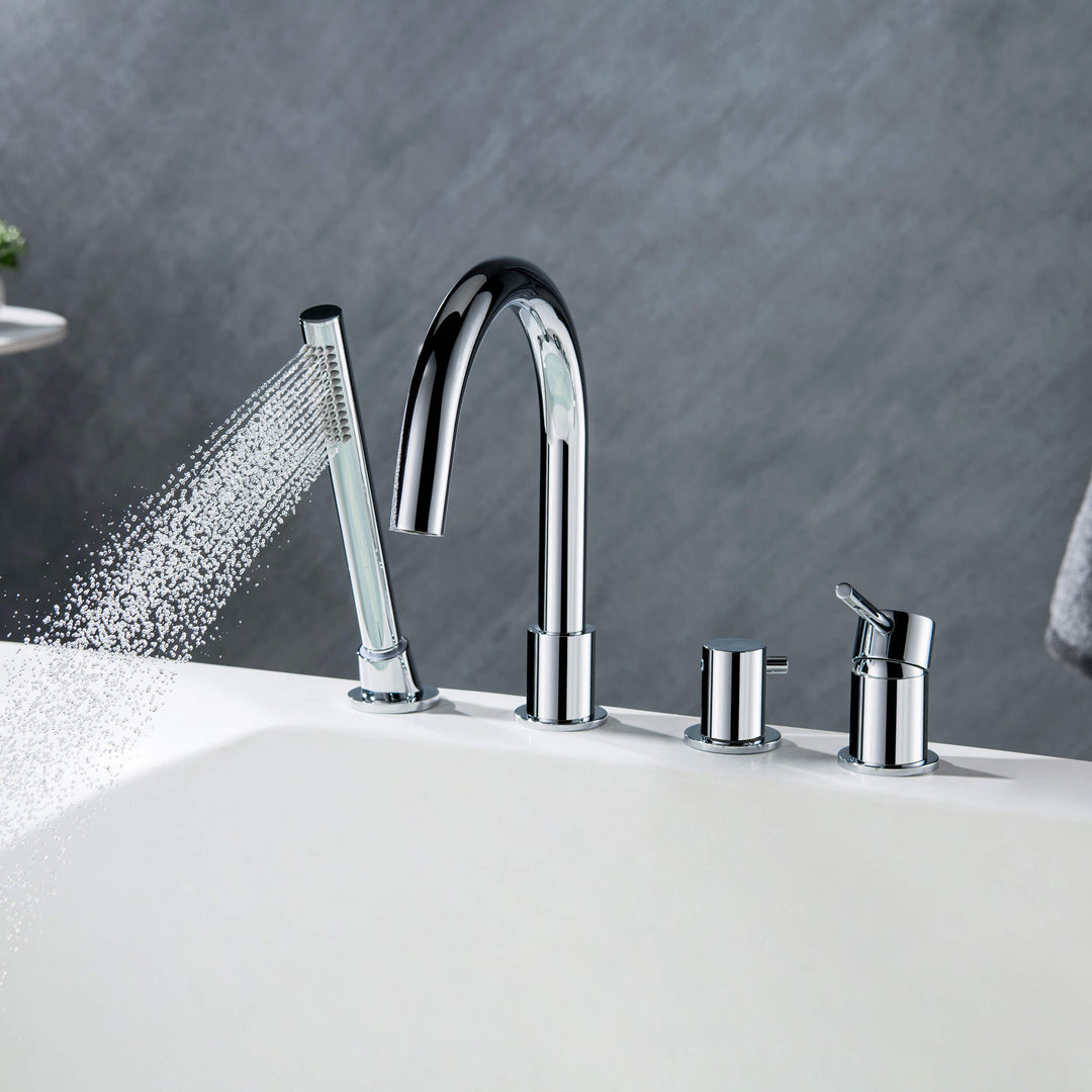 Halo Deck-Mounted Roman Tub Filler with Hand Shower