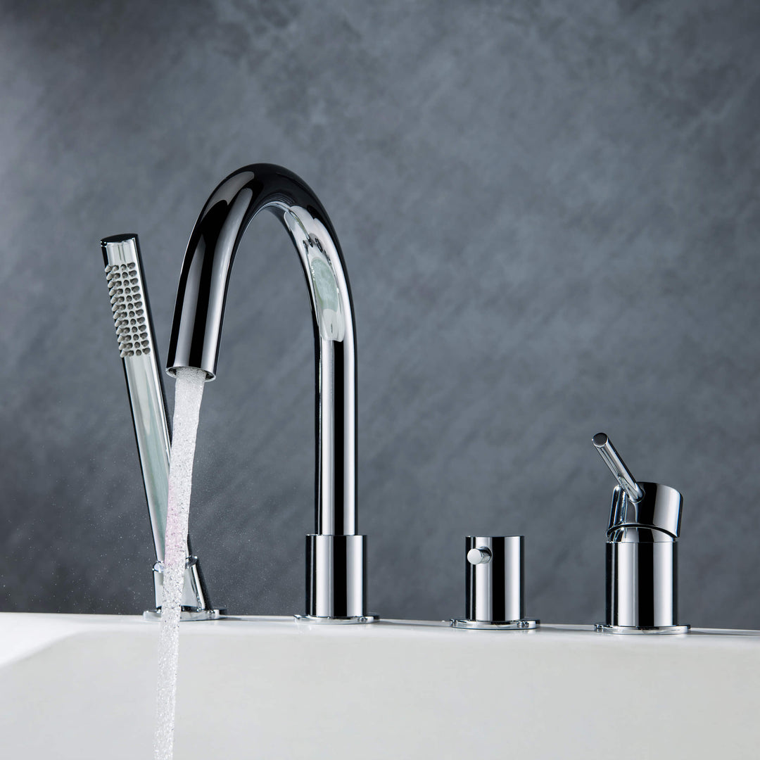 Halo Deck-Mounted Roman Tub Filler with Hand Shower