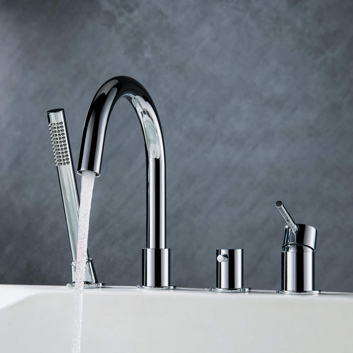 Halo Deck-Mounted Roman Tub Filler with Hand Shower
