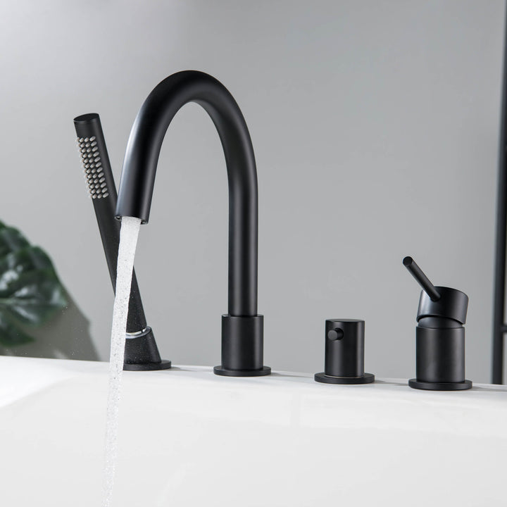 Halo Deck-Mounted Roman Tub Filler with Hand Shower