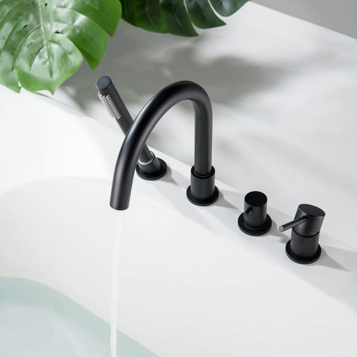 Halo Deck-Mounted Roman Tub Filler with Hand Shower