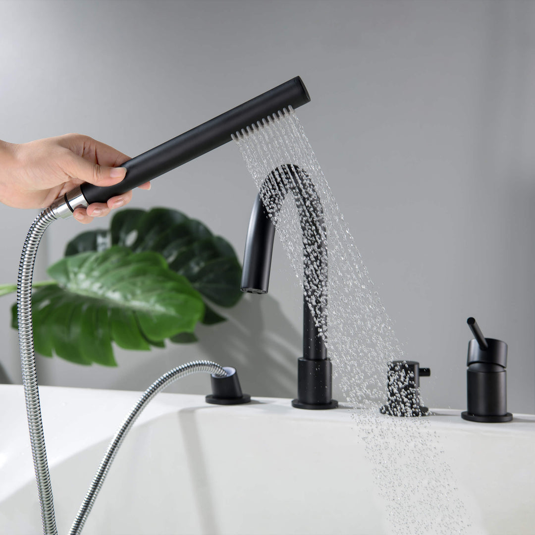 Halo Deck-Mounted Roman Tub Filler with Hand Shower