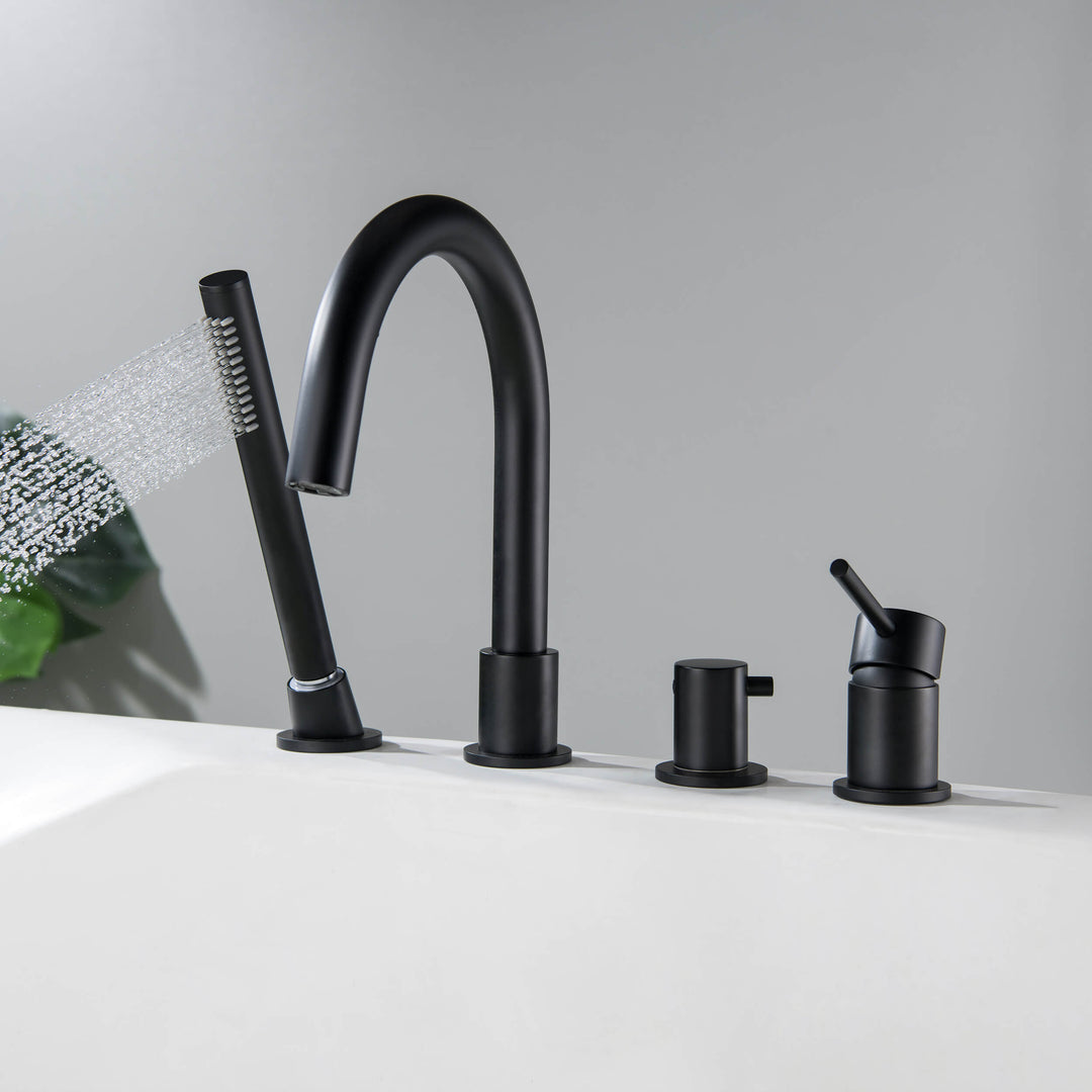 Halo Deck-Mounted Roman Tub Filler with Hand Shower