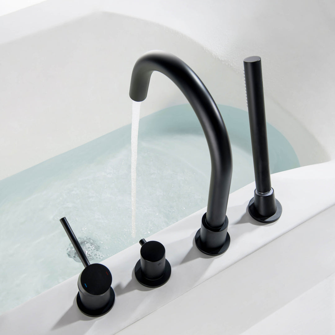 Halo Deck-Mounted Roman Tub Filler with Hand Shower
