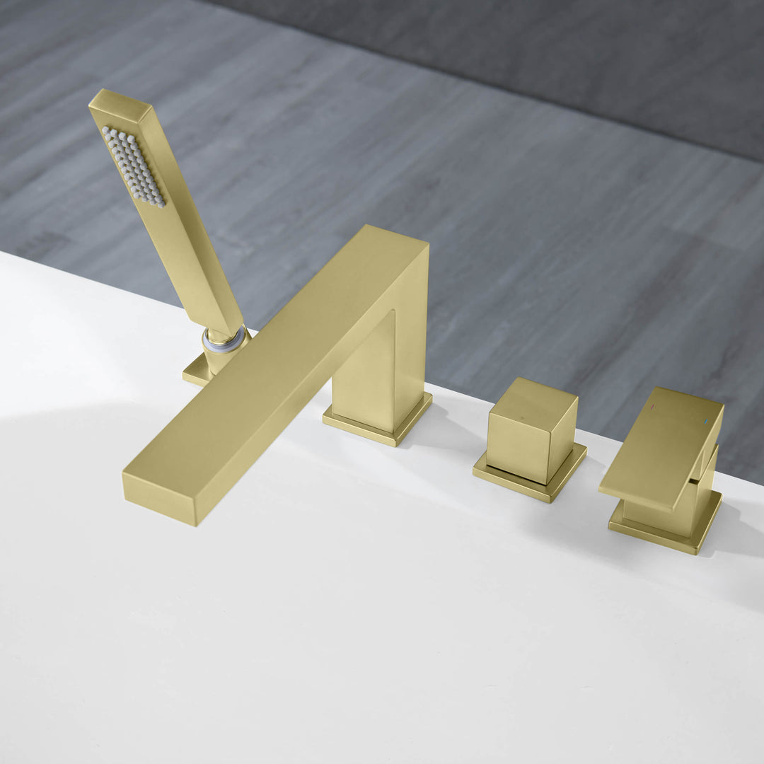 Quadra Deck-Mounted Roman Tub Faucet with Hand Shower