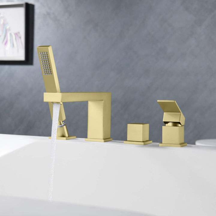 Quadra Deck-Mounted Roman Tub Faucet with Hand Shower