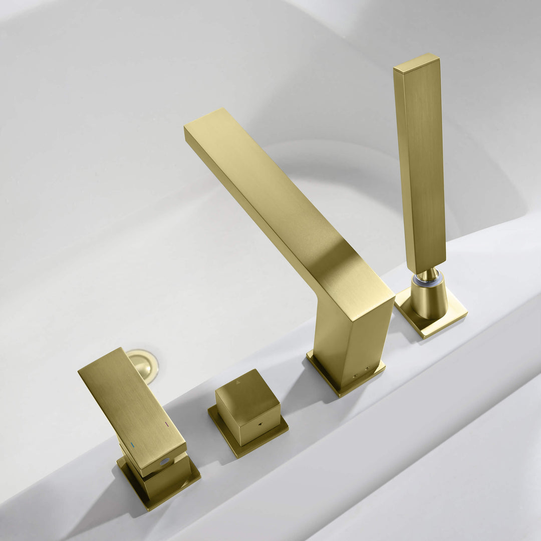 Quadra Deck-Mounted Roman Tub Faucet with Hand Shower