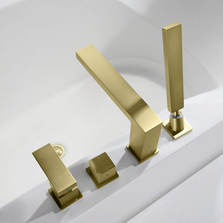 Quadra Deck-Mounted Roman Tub Faucet with Hand Shower