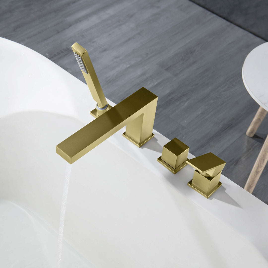 Quadra Deck-Mounted Roman Tub Faucet with Hand Shower