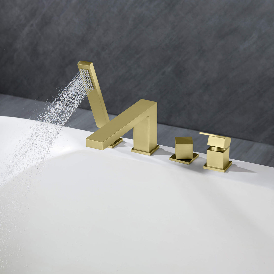 Quadra Deck-Mounted Roman Tub Faucet with Hand Shower
