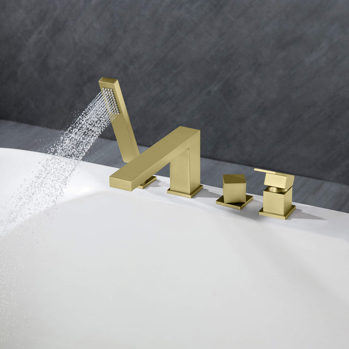 Quadra Deck-Mounted Roman Tub Faucet with Hand Shower