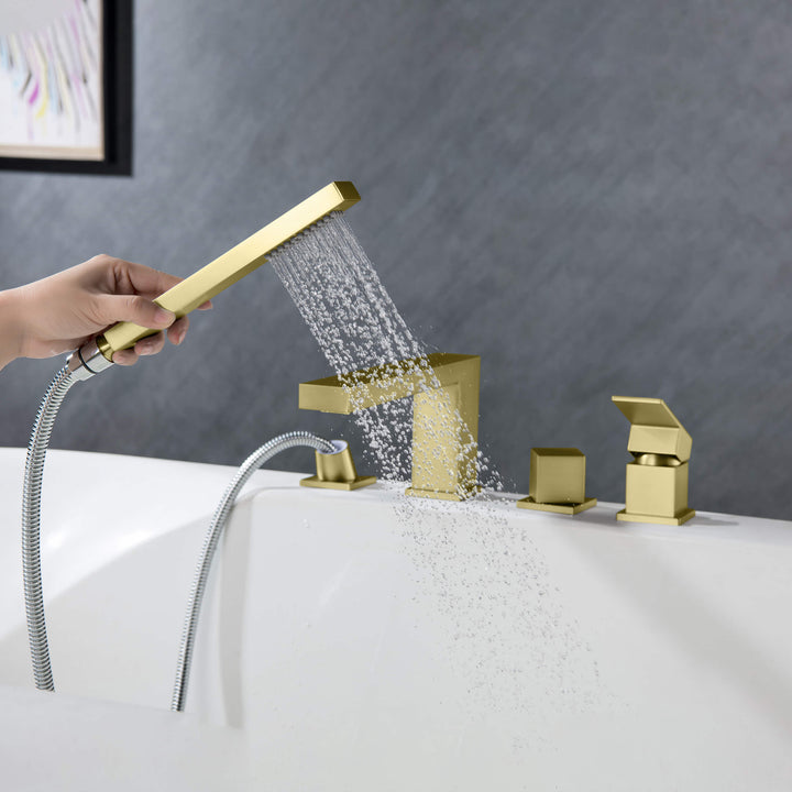 Quadra Deck-Mounted Roman Tub Faucet with Hand Shower