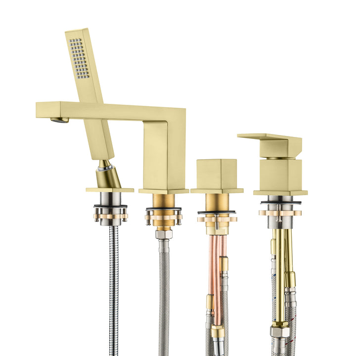 Quadra Deck-Mounted Roman Tub Faucet with Hand Shower