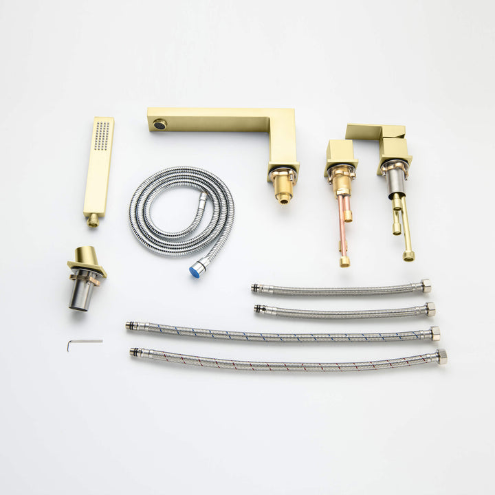 Quadra Deck-Mounted Roman Tub Faucet with Hand Shower