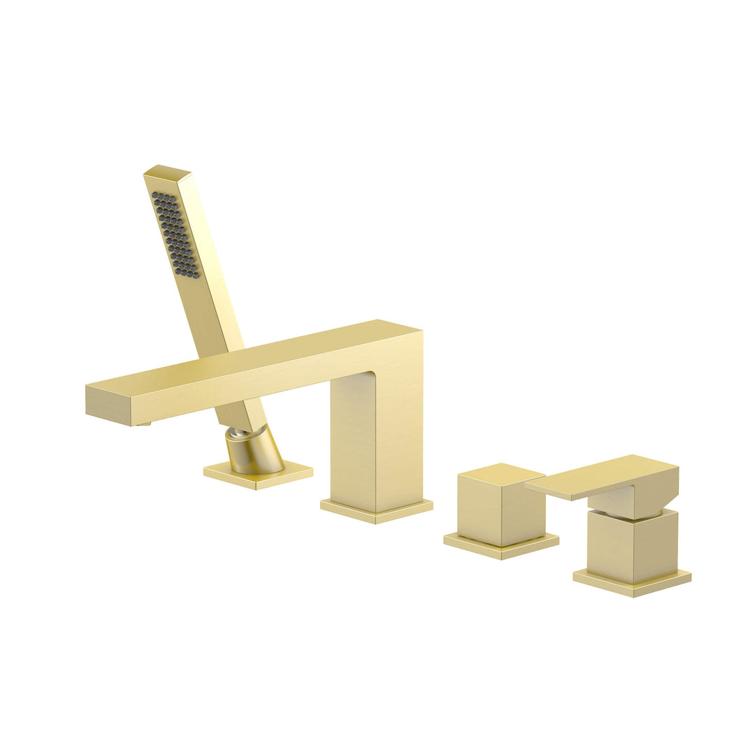 Quadra Deck-Mounted Roman Tub Faucet with Hand Shower | ANVE Kitchen & Bath