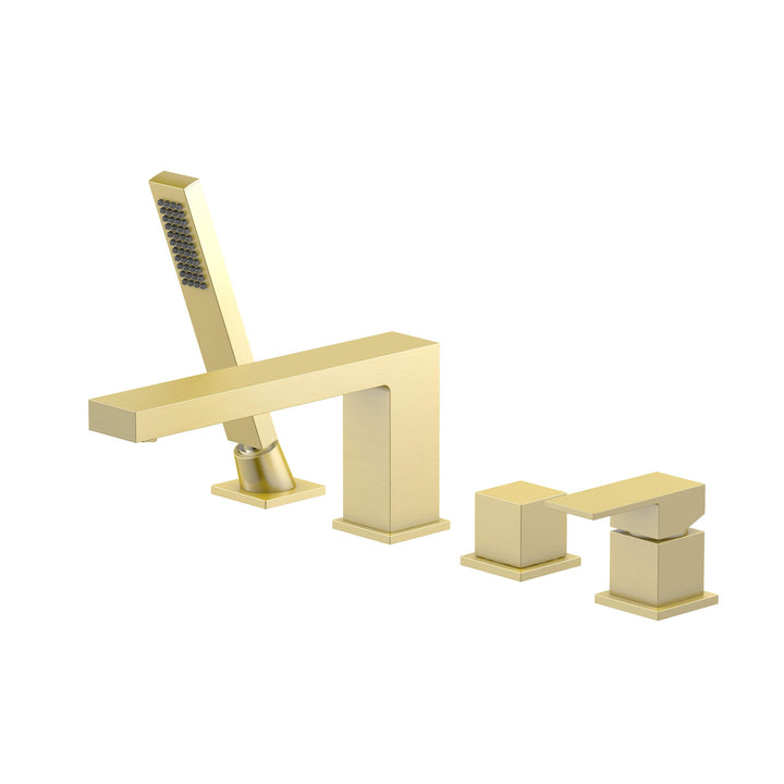 Quadra Deck-Mounted Roman Tub Faucet with Hand Shower | ANVE Kitchen &amp; Bath