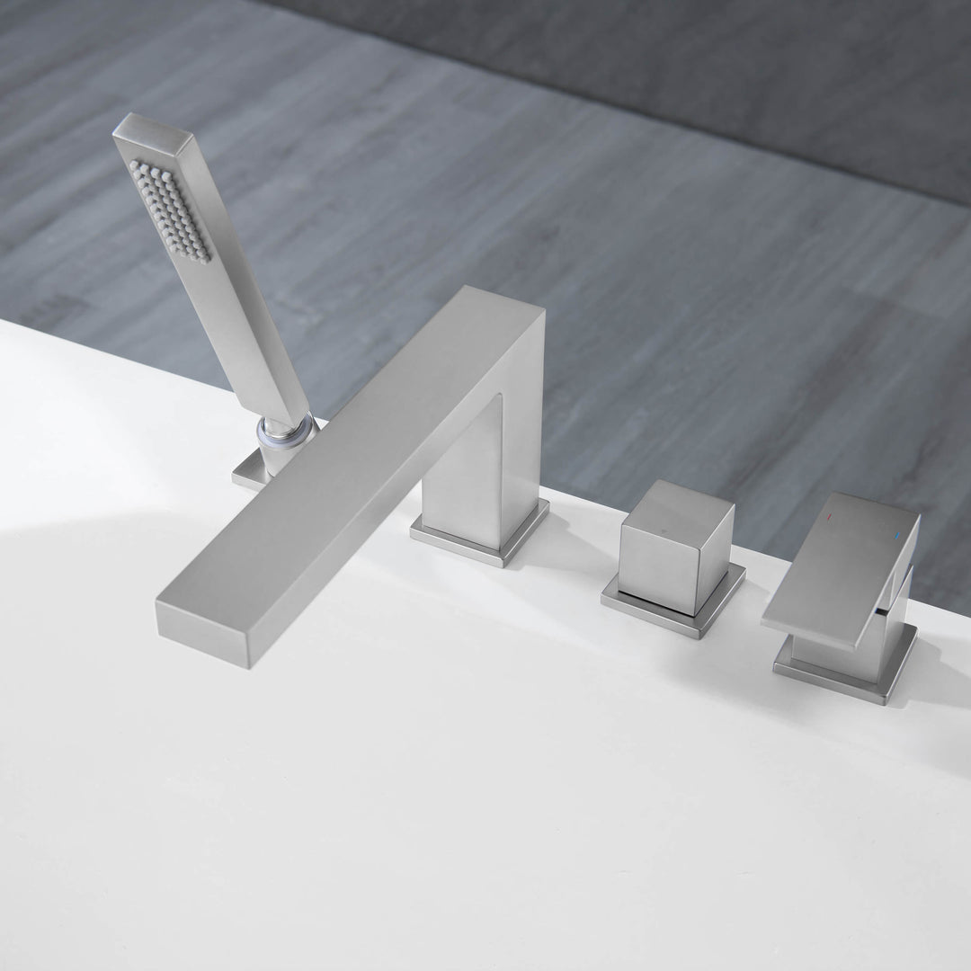 Quadra Deck-Mounted Roman Tub Faucet with Hand Shower